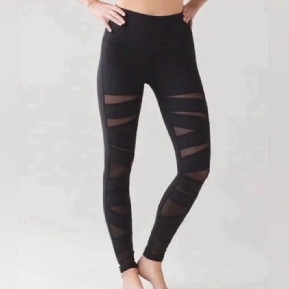 Lululemon Athletica Black Leggings with Mesh Detail